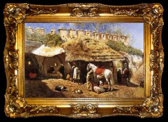 framed  unknow artist Arab or Arabic people and life. Orientalism oil paintings  277, ta009-2